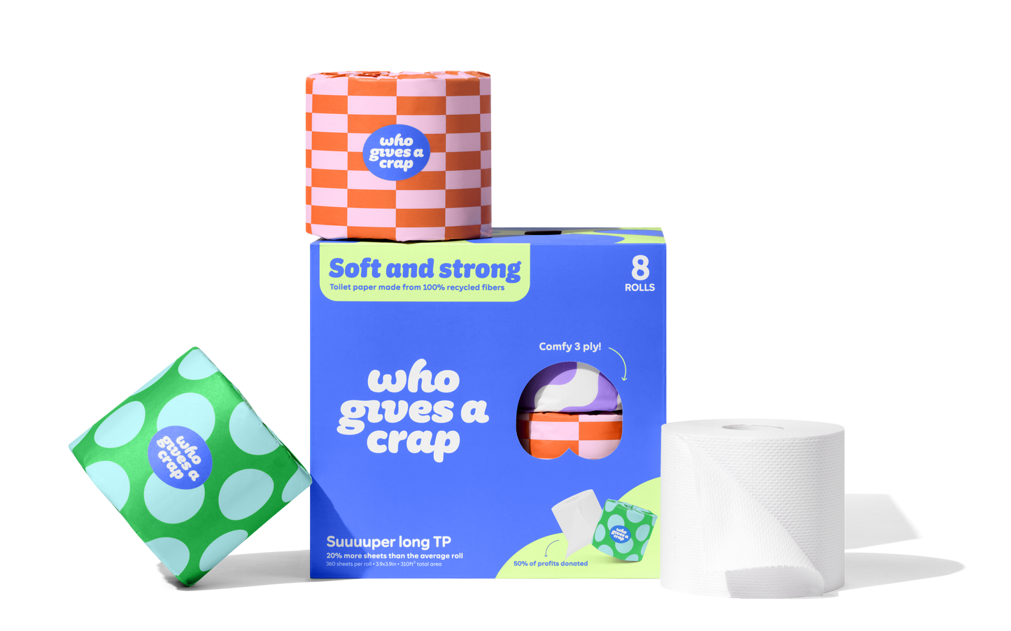 100% Recycled Toilet Paper | 8 Pack