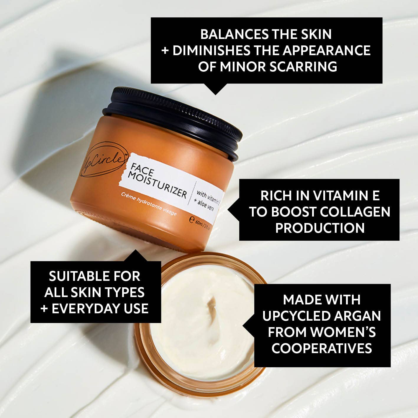Travel Size Face Moisturizer | Vitamin E + Aloe Vera | UpCircle