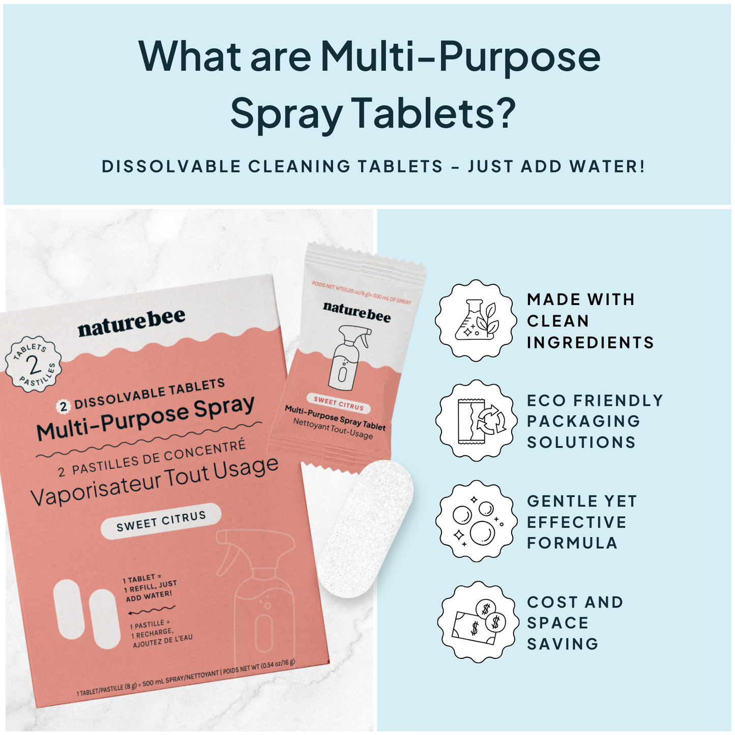 Multi-Purpose Spray Tablets | Nature Bee