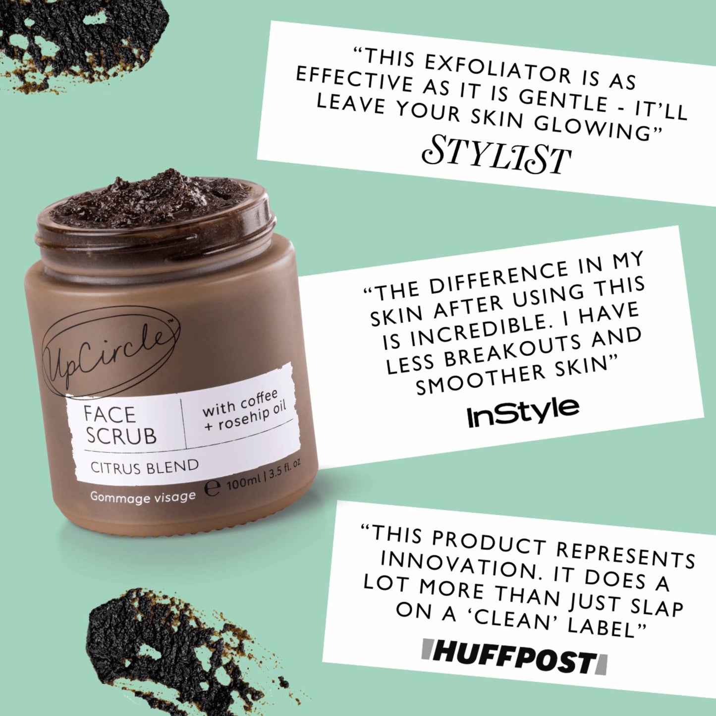 Vegan Face Scrub | Coffee + Rosehip (Citrus blend)| UpCircle