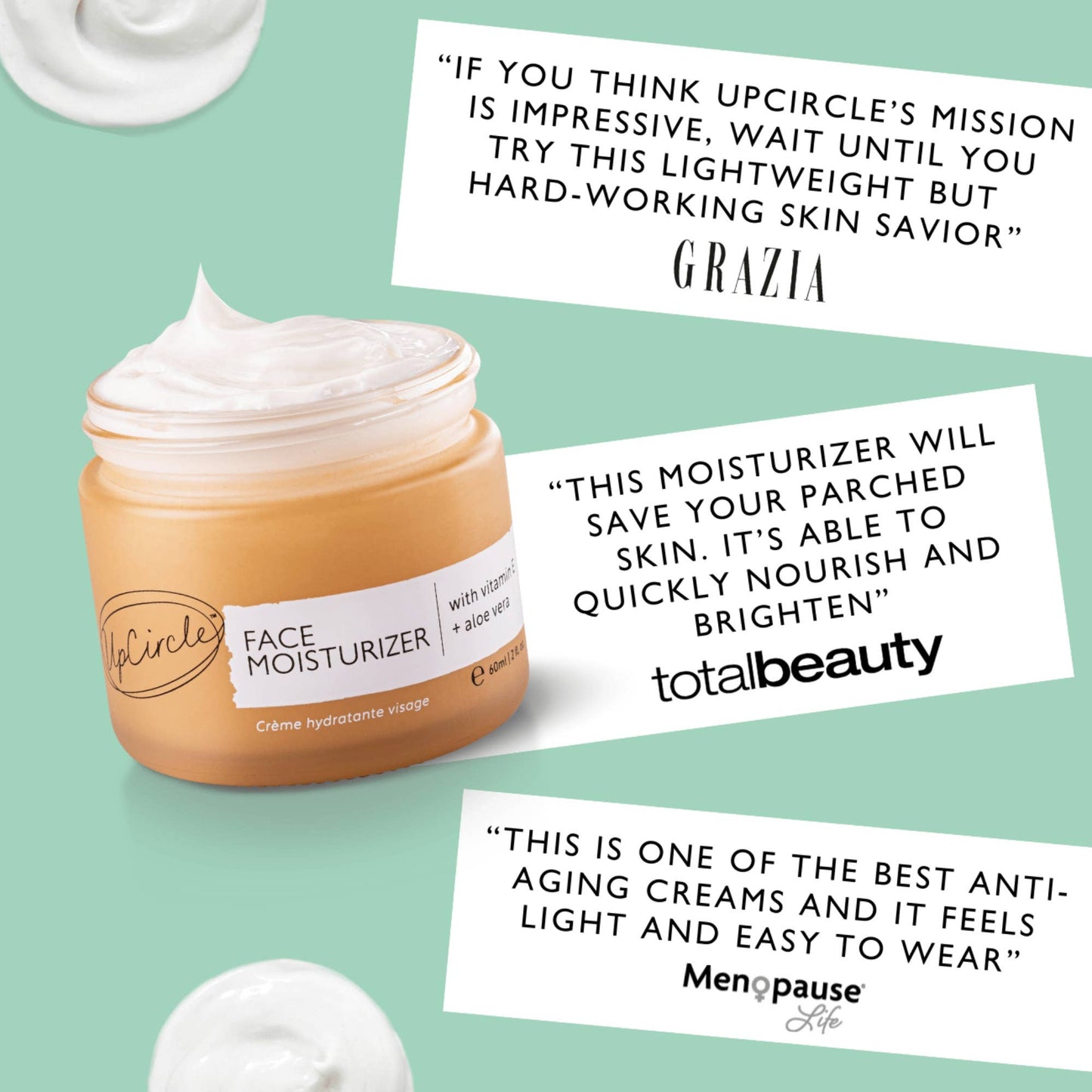 Travel Size Face Moisturizer | Vitamin E + Aloe Vera | UpCircle