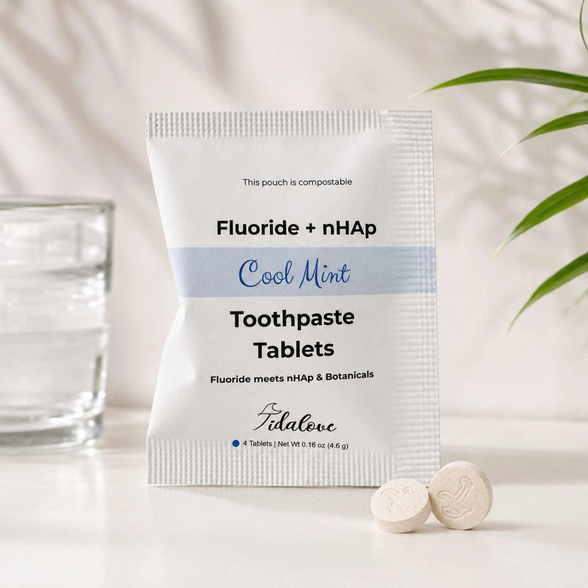 Refill | Tidalove Fluoride Cool Mint Toothpaste Tablets