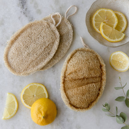 Large Natural Loofah Sponge | Double Layer | 3-pack