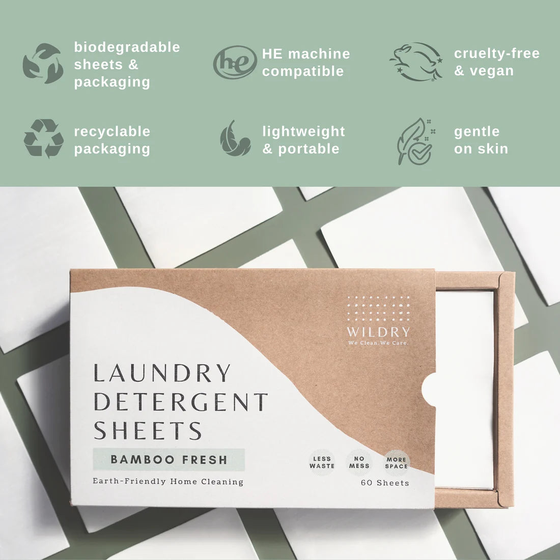 Wildry Laundry Detergent Sheets | Bamboo Fresh