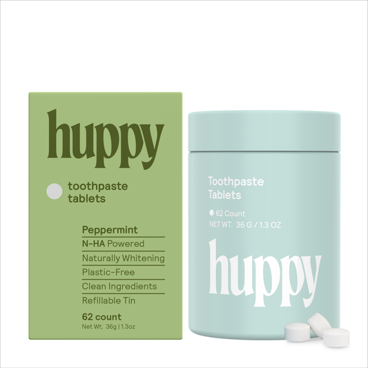 Huppy Toothpaste Tablets in Tin | Peppermint
