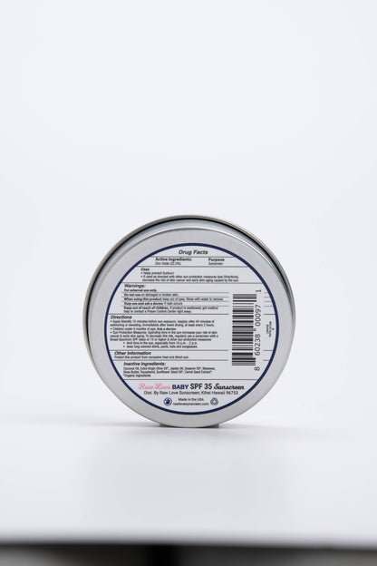 Baby Mineral Sunscreen Tin | SPF 35 | Fragrance Free | Raw Love