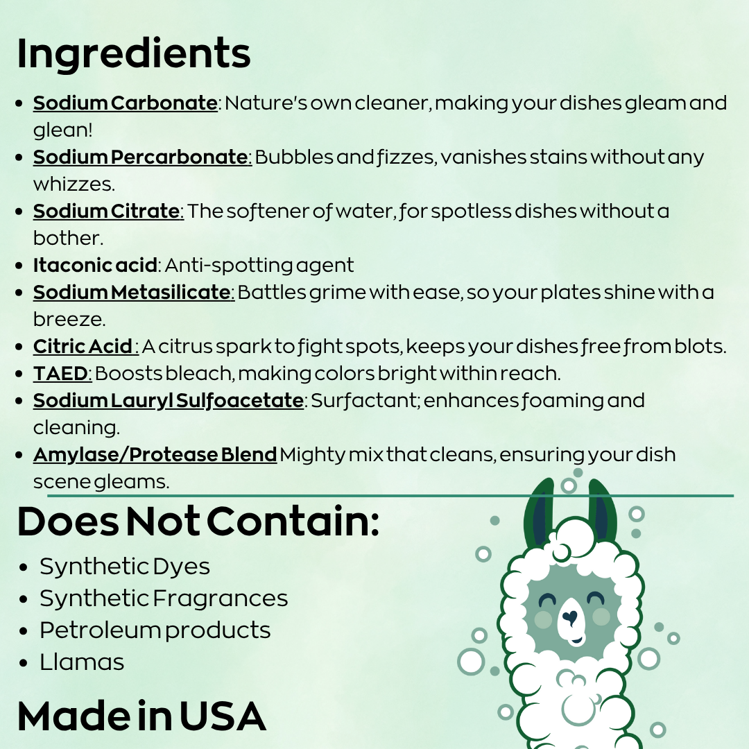 Bulk Dishwasher Tabs | Green Llama