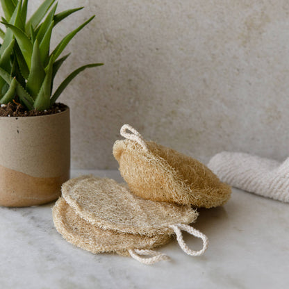 Large Natural Loofah Sponge | Double Layer | 3-pack