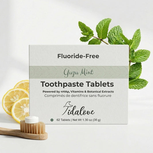 Yuzu Mint Toothpaste Tablets | Fluoride-Free | 1-Month | Tidalove