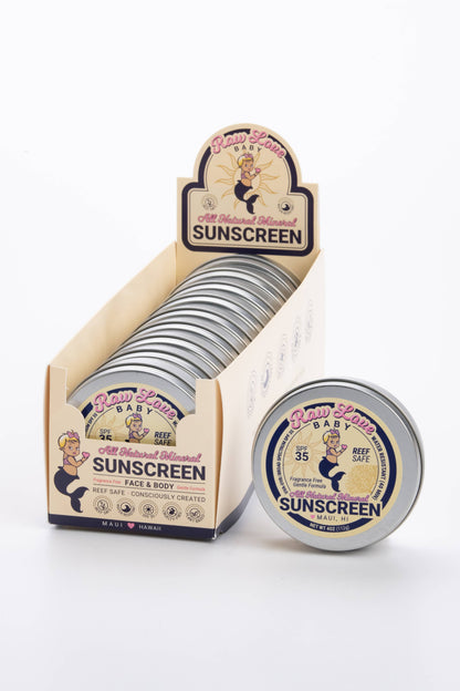 Baby Mineral Sunscreen Tin | SPF 35 | Fragrance Free | Raw Love