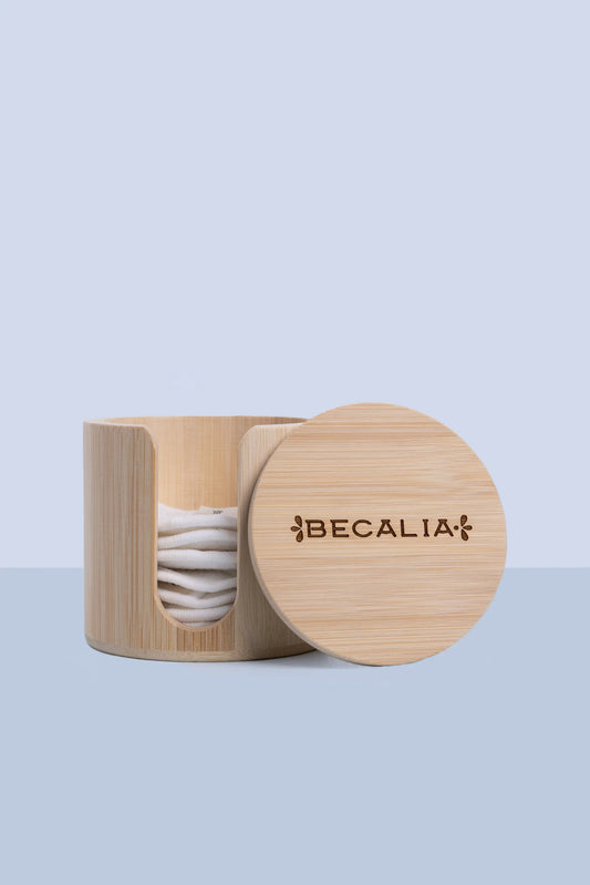 Bamboo Facial Rounds Holder