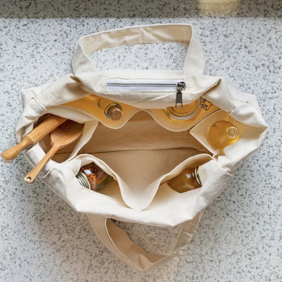Multi-Pocket Canvas Tote Bag | Plantish