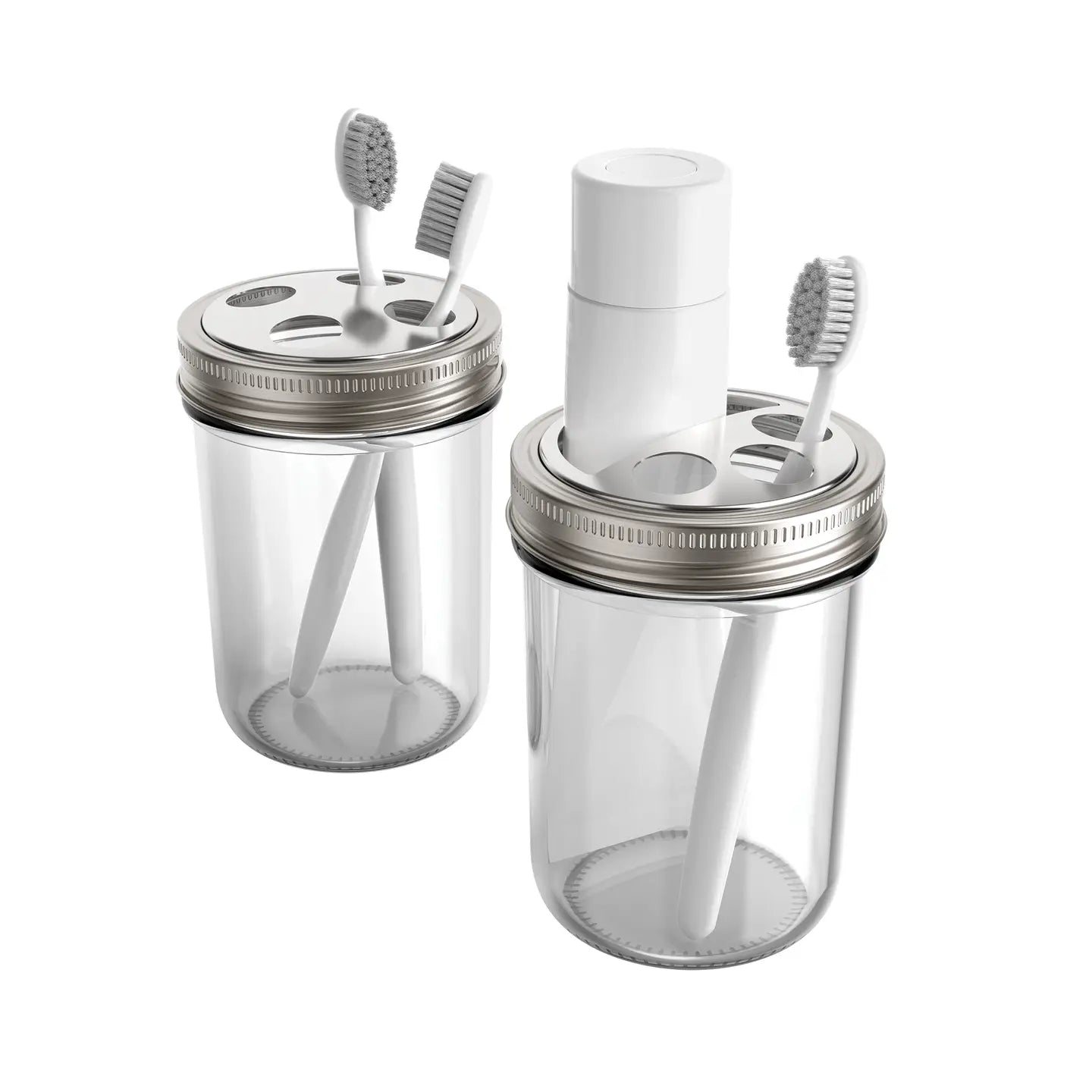 Jarware - Toothbrush and Toothpaste Holder Lids - Wide Mouth