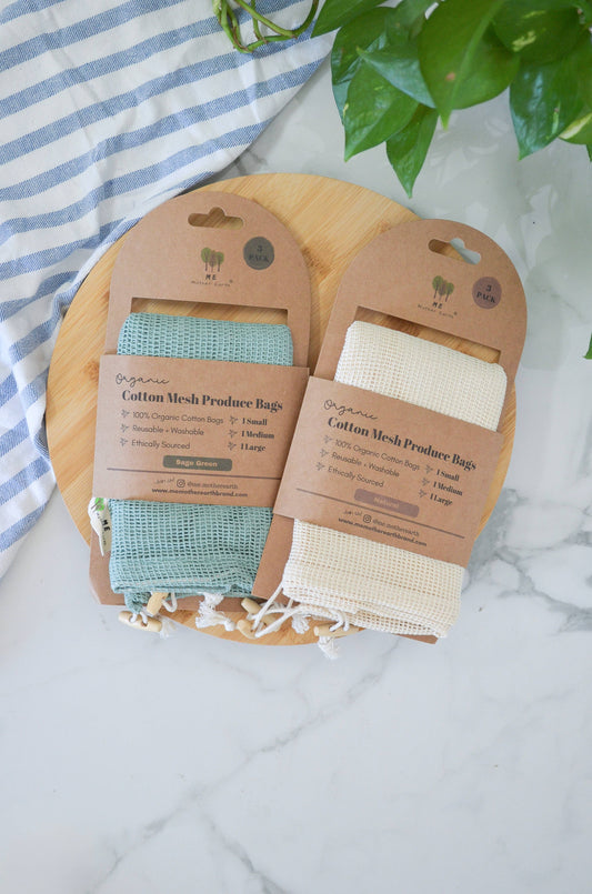 Organic Cotton Mesh Produce Bags | 3 Pack