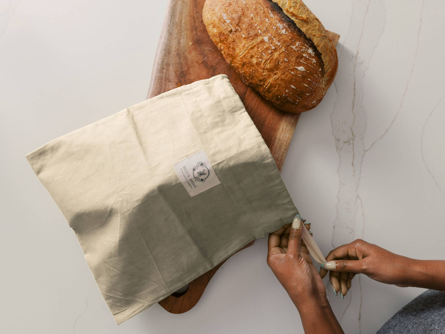 Bees Wrap Reusable Beeswax Lined Artisan Bread Bag