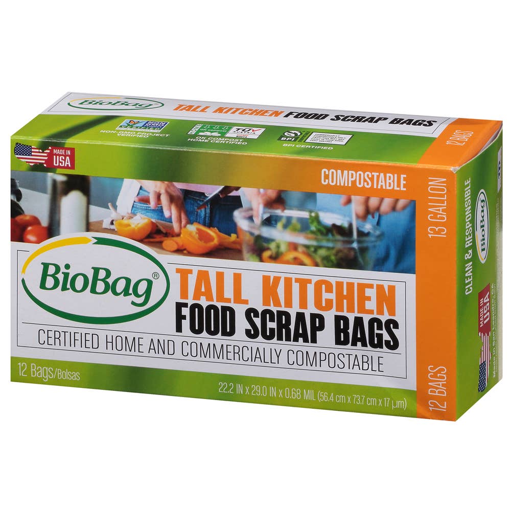 Tall Kitchen Trash Bags | 13 Gallon | 100% Compostable | Biobag